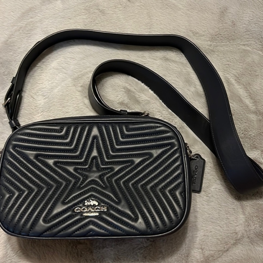 Coach Star Marvel X Coach Jes Crossbody 1904 Quilting Blue Purse Bag Leather 💙